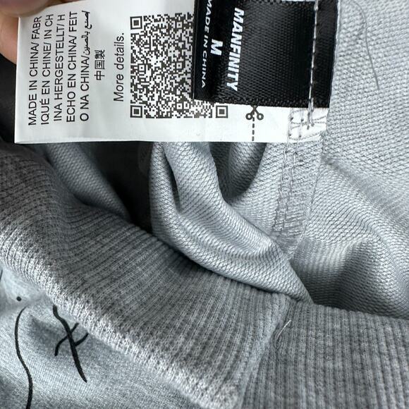 Manfinity Shorts Mens Medium Gray Black Hombre Dyed Geometric Drawstring Gym - Picture 7 of 10